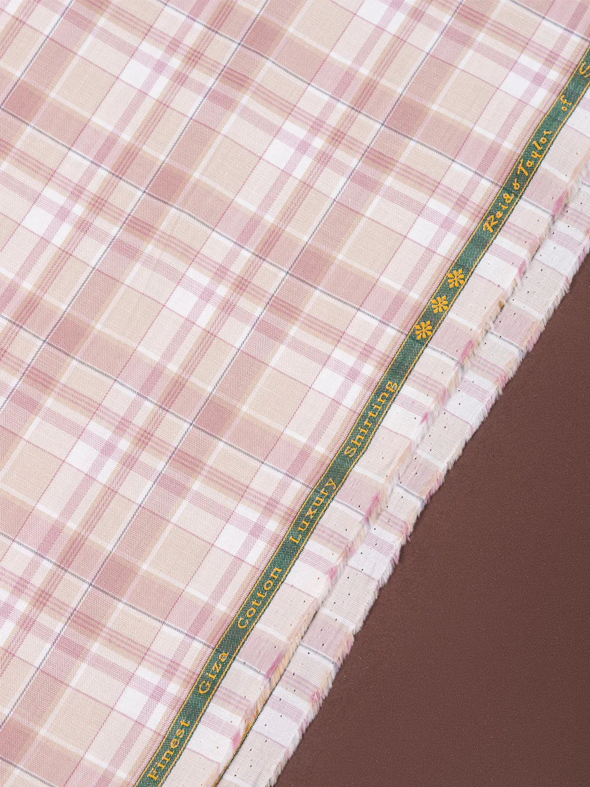 Sahara Rose Check by Reid & Taylor (Unstitched Shirting Fabric) - Detailory