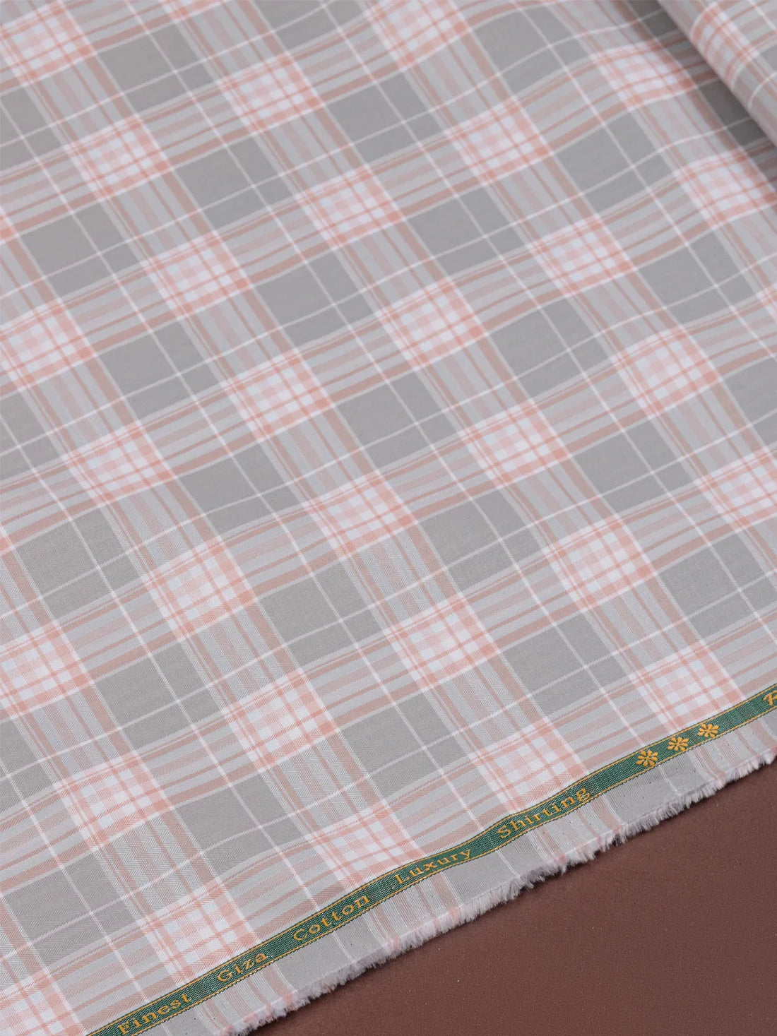 Silver Rosé Plaid by Reid & Taylor (Unstitched Shirting Fabric) - Detailory