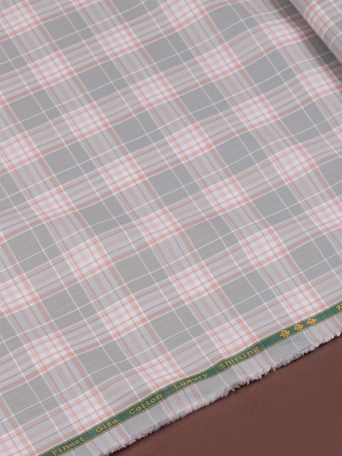 Silver Rosé Plaid by Reid & Taylor (Unstitched Shirting Fabric) - Detailory