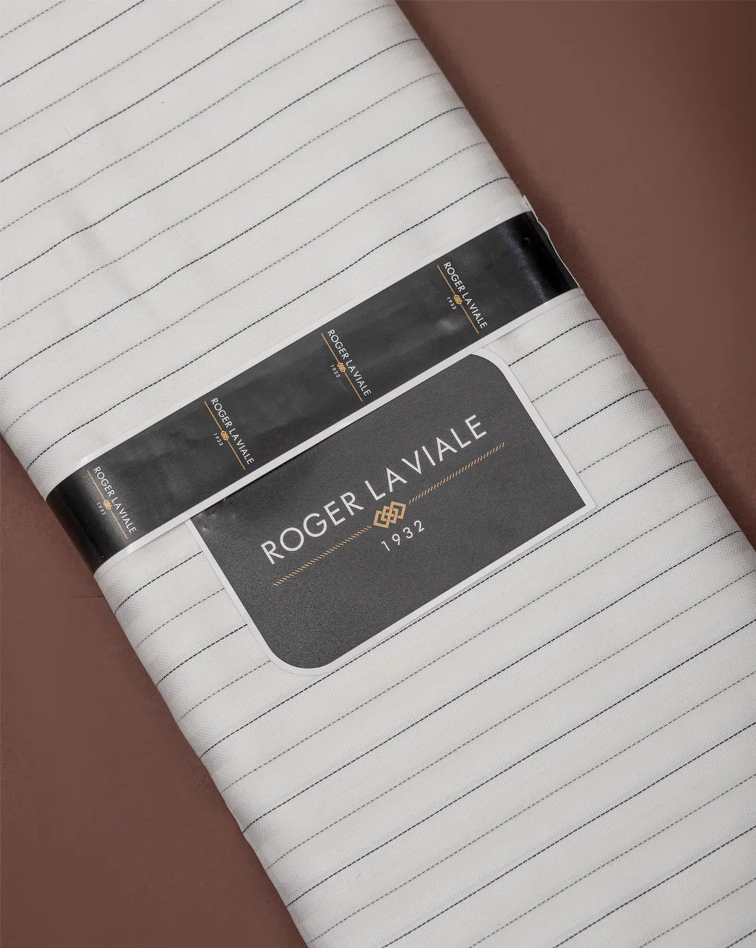 White Whisper Pinstripe by Roger La Viale (Unstitched Shirting Fabric) - Detailory