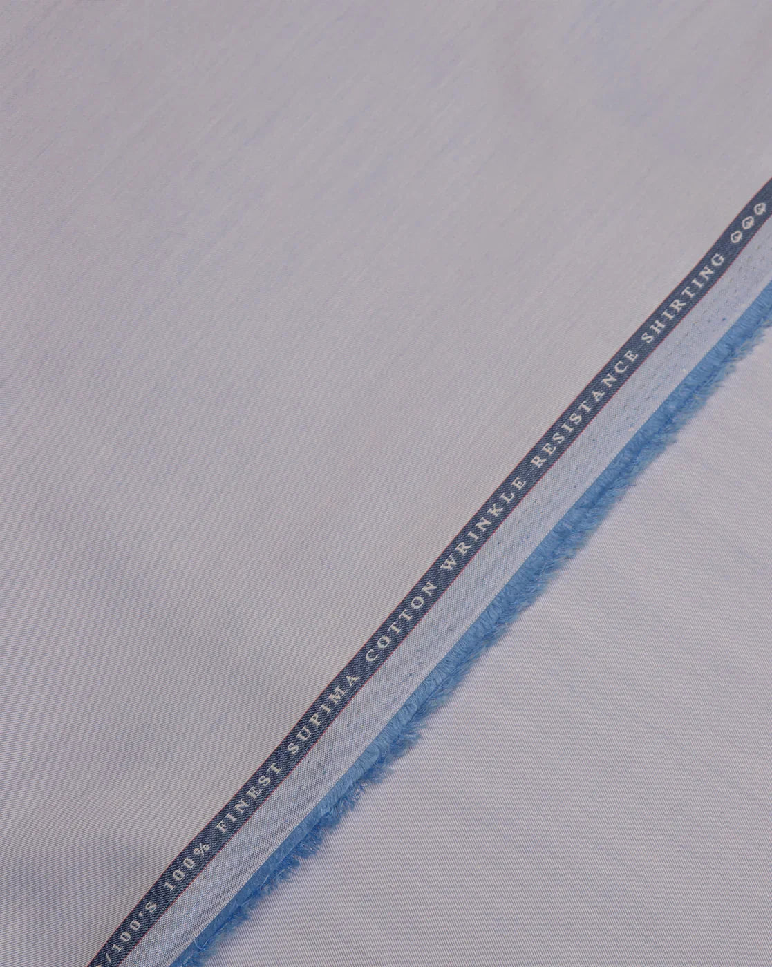 Blue Sereno by Vercelli Italy (Unstitched Shirting Fabric) - Detailory