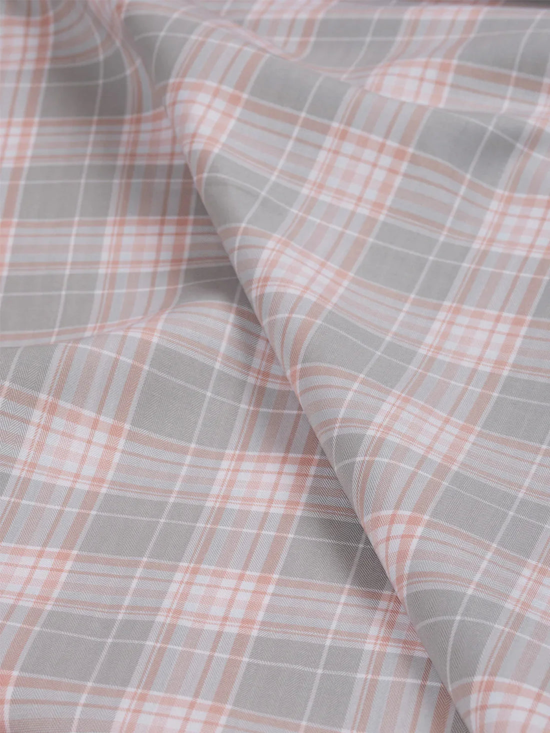 Silver Rosé Plaid by Reid & Taylor (Unstitched Shirting Fabric) - Detailory