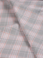 Silver Rosé Plaid by Reid & Taylor (Unstitched Shirting Fabric) - Detailory