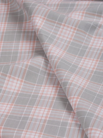 Silver Rosé Plaid by Reid & Taylor (Unstitched Shirting Fabric) - Detailory