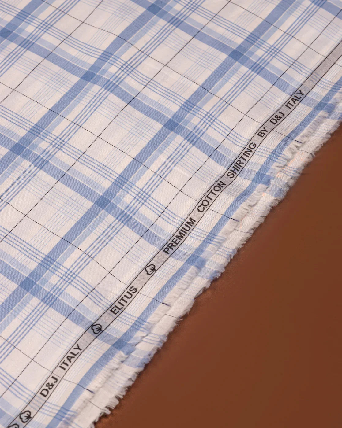 Blue Grid Checks by D&J ELITUS (Unstitched Shirting Fabric) - Detailory