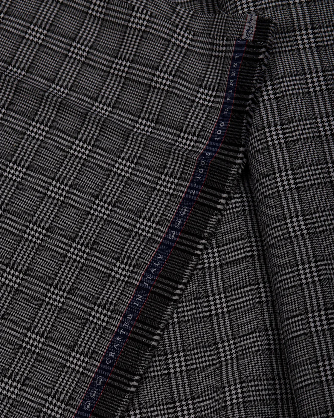 Savile Check by Vercelli Italy(Unstitched Shirting Fabric) - Detailory