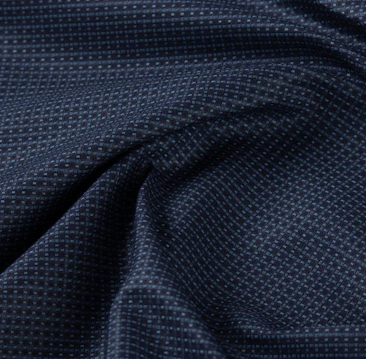 Nocturne Blue by Tessitura Monti (Unstitched Shirting Fabric) - Detailory