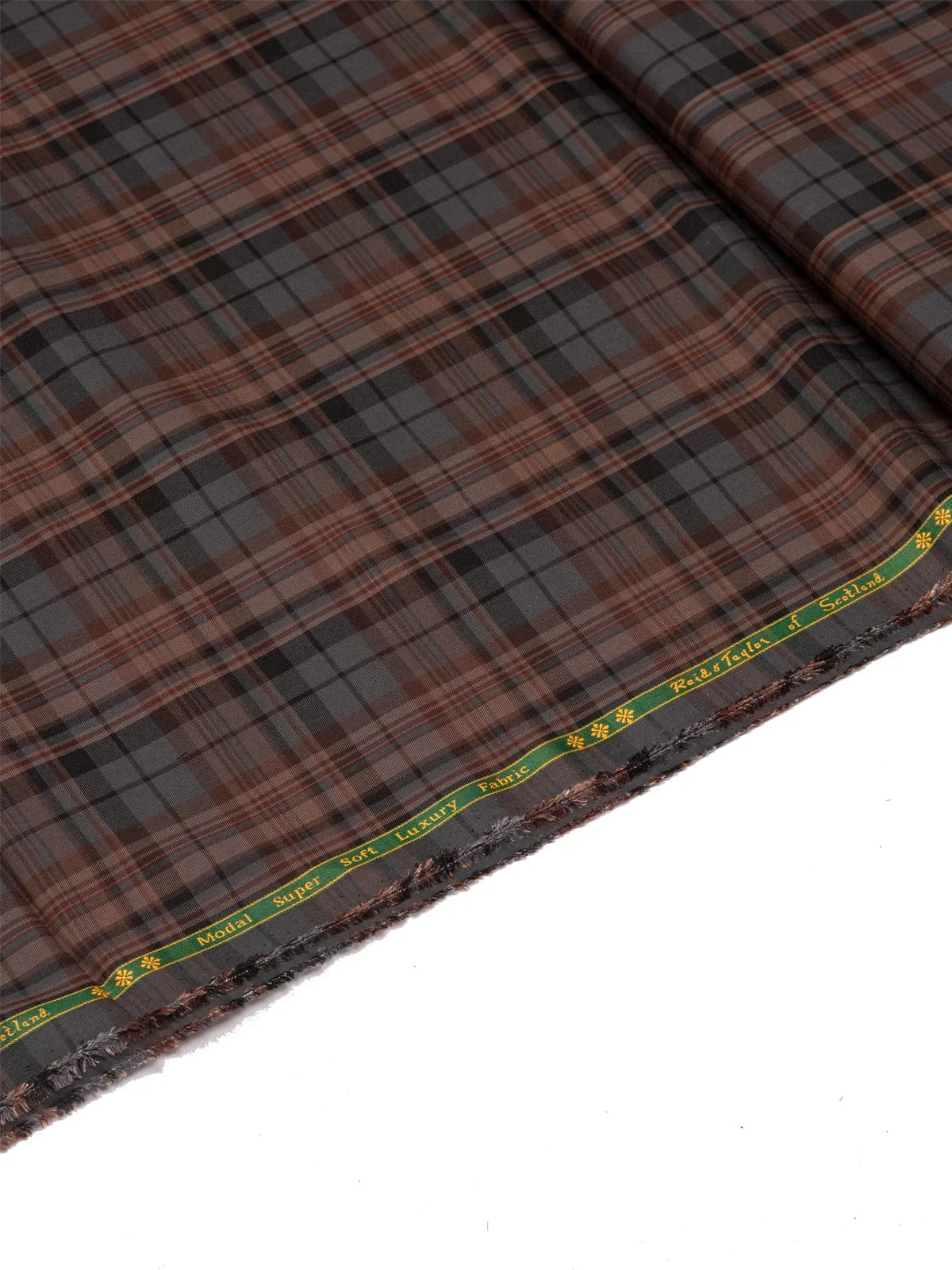 Highland Ember Check by Reid & Taylor (Unstitched Shirting Fabric) - Detailory