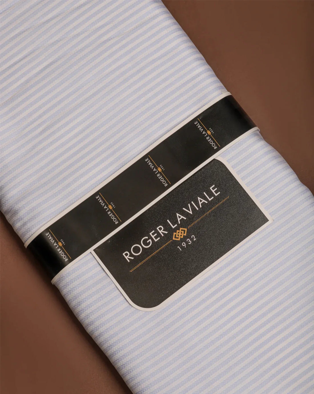 Azure Arrow - Herringbone By Roger Laviale (Unstitched Shirting Fabric) - Detailory