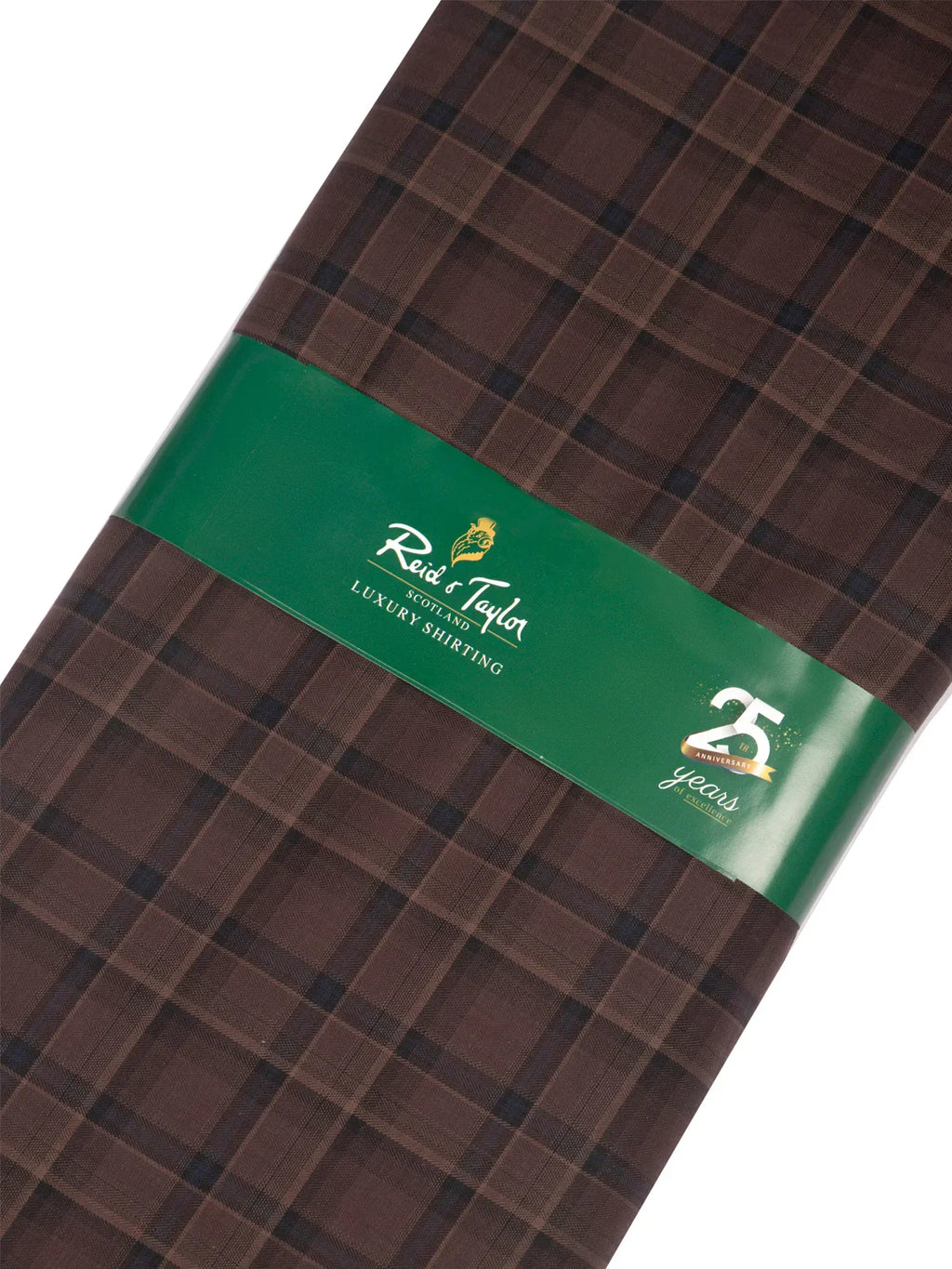 Mocha Grid by Reid & Taylor (Unstitched Shirting Fabric) - Detailory