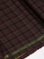 Mocha Grid by Reid & Taylor (Unstitched Shirting Fabric) - Detailory