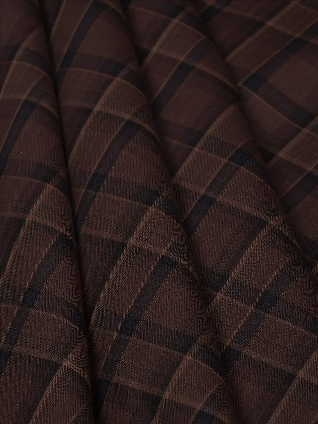 Mocha Grid by Reid & Taylor (Unstitched Shirting Fabric) - Detailory