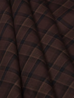 Mocha Grid by Reid & Taylor (Unstitched Shirting Fabric) - Detailory