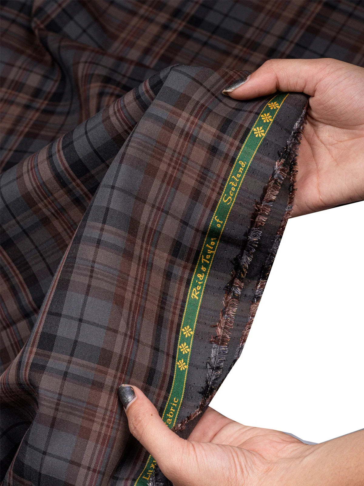 Highland Ember Check by Reid & Taylor (Unstitched Shirting Fabric) - Detailory