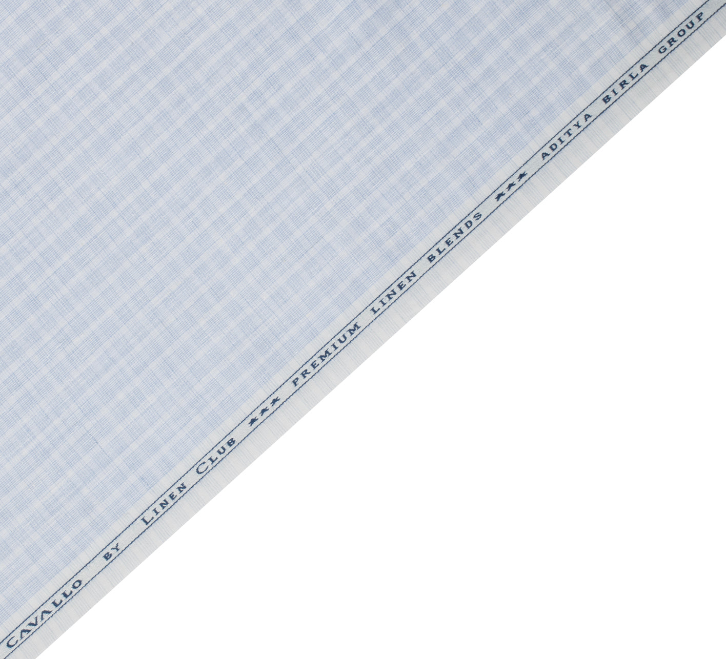 Glacier Blue Checks by Linen Club (Unstitched Shirting and Kurta Fabric)