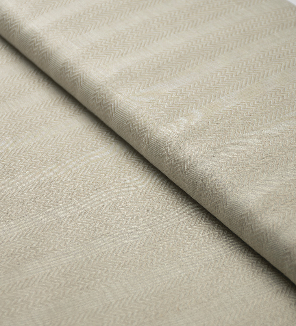 Ivory Herringbone by Linen Club (Unstitched Shirting and Kurta Fabric)