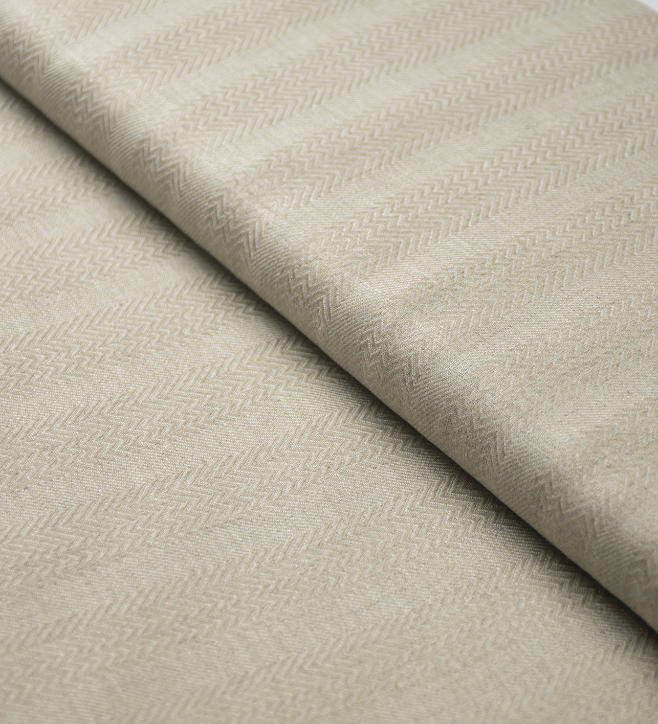 Ivory Herringbone by Linen Club (Unstitched Shirting and Kurta Fabric)