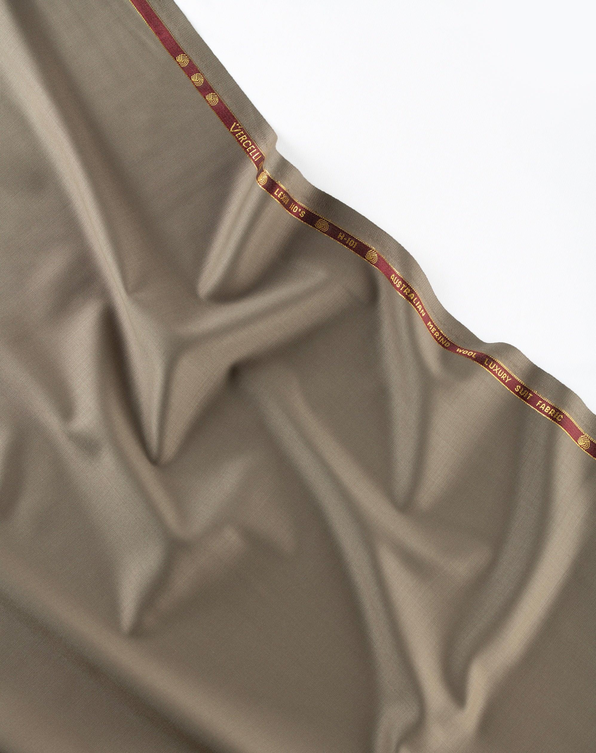 Taupe by Vercelli Italy (Unstitched Suiting Fabric)