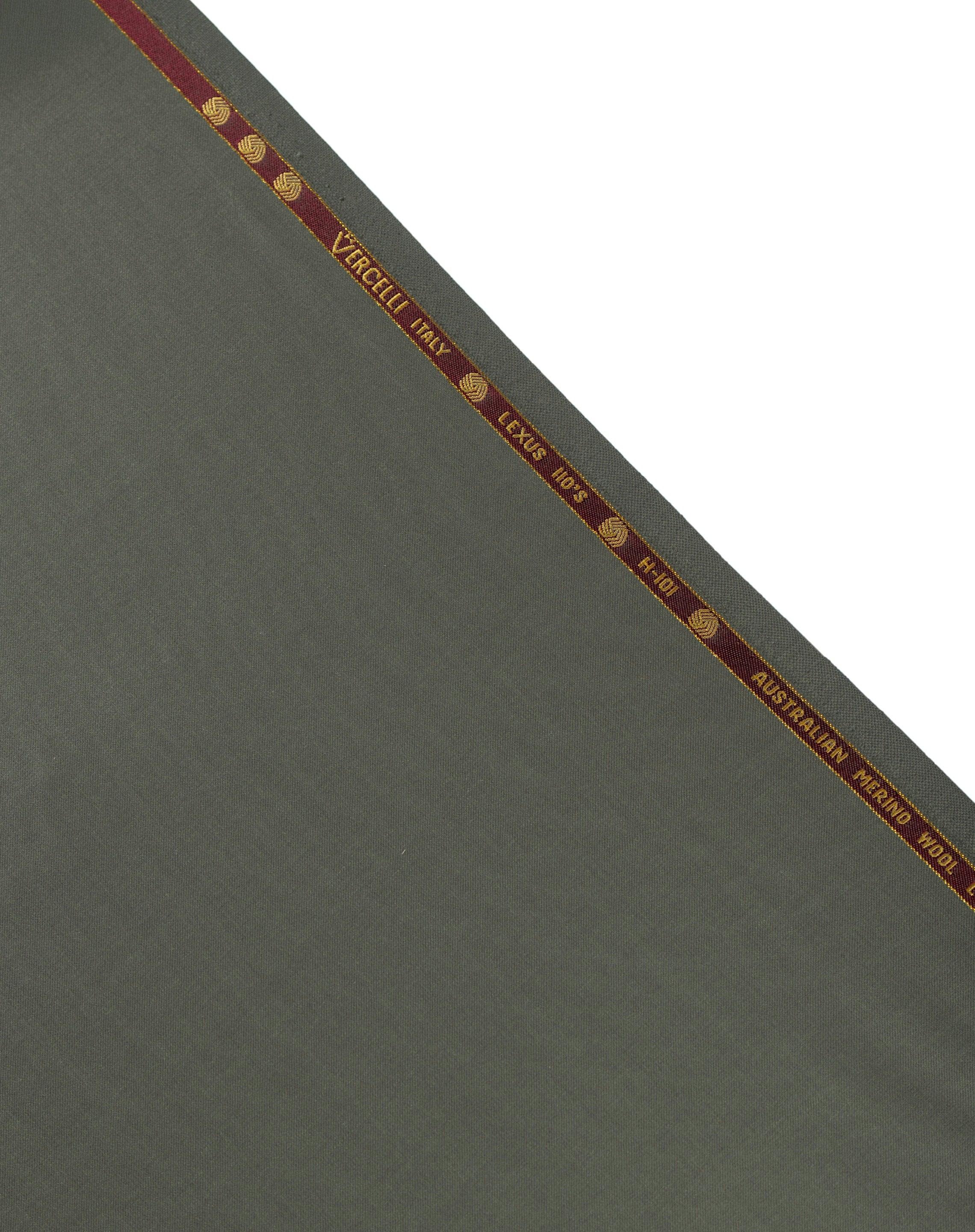 Moss green by Vercelli Italy (Unstitched Suiting Fabric)