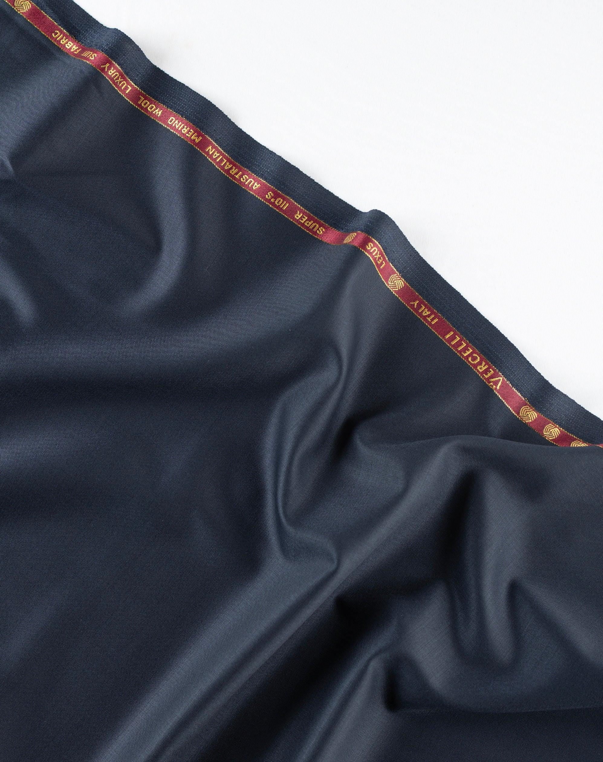 Sapphire Noir by Vercelli Italy (Unstitched Suiting Fabric)