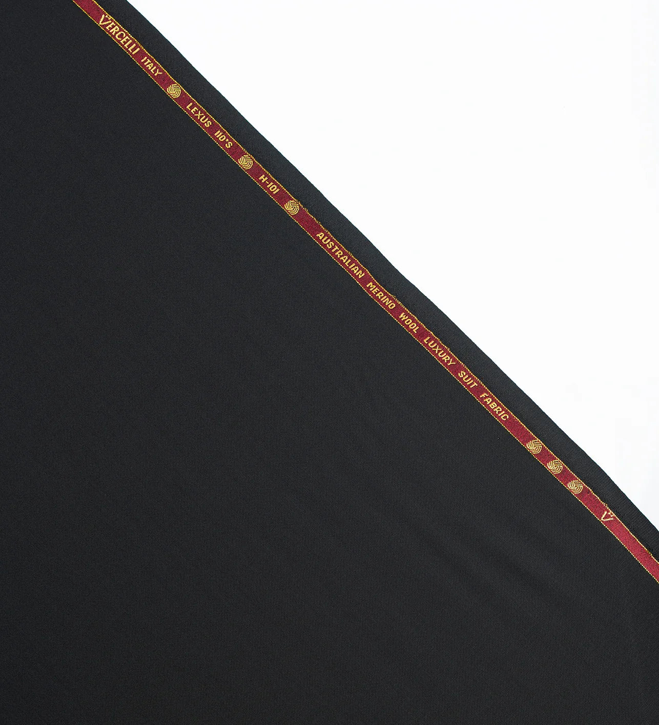 Jet Black by Vercelli Italy (Unstitched Suiting Fabric)