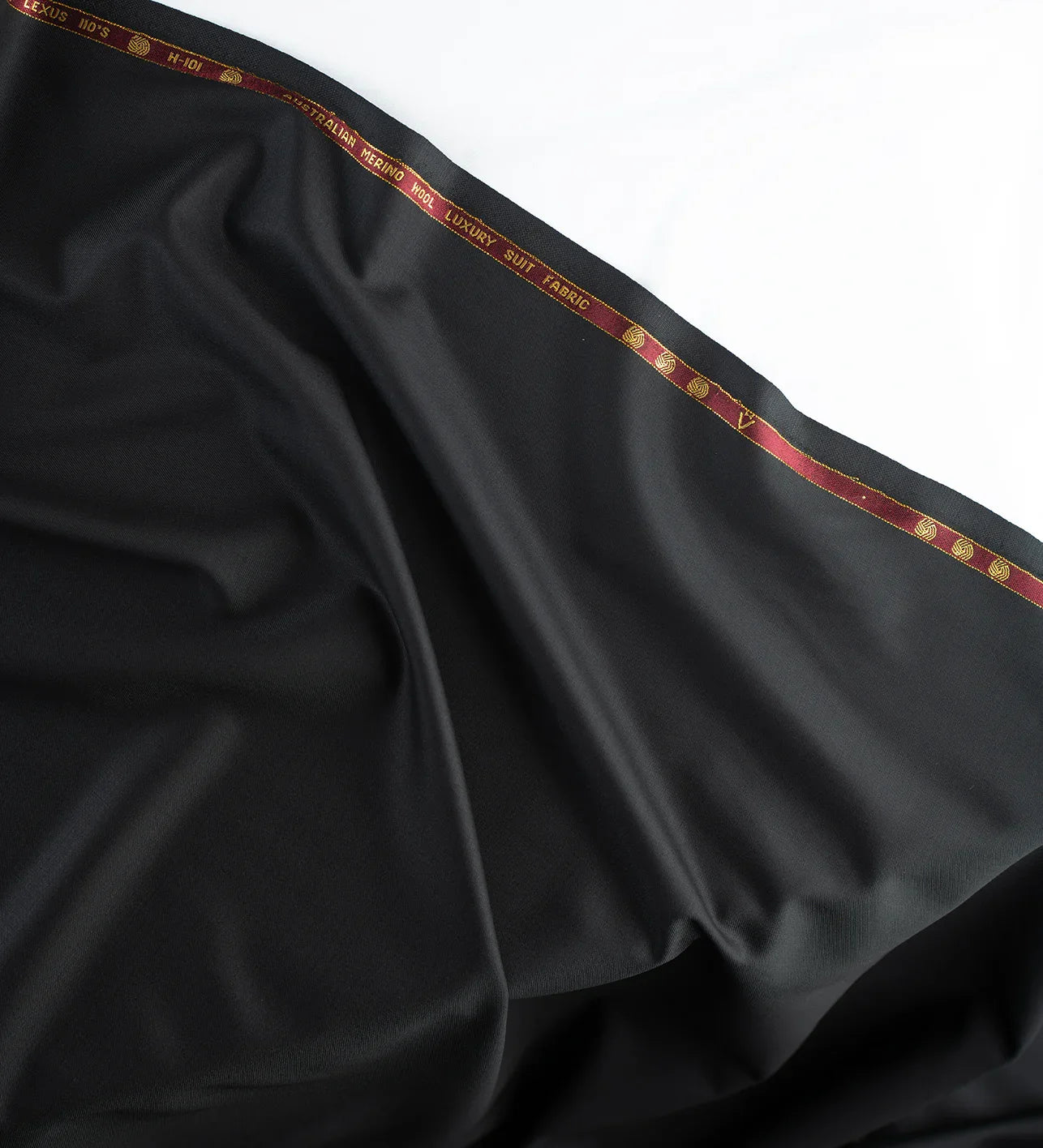 Jet Black by Vercelli Italy (Unstitched Suiting Fabric)