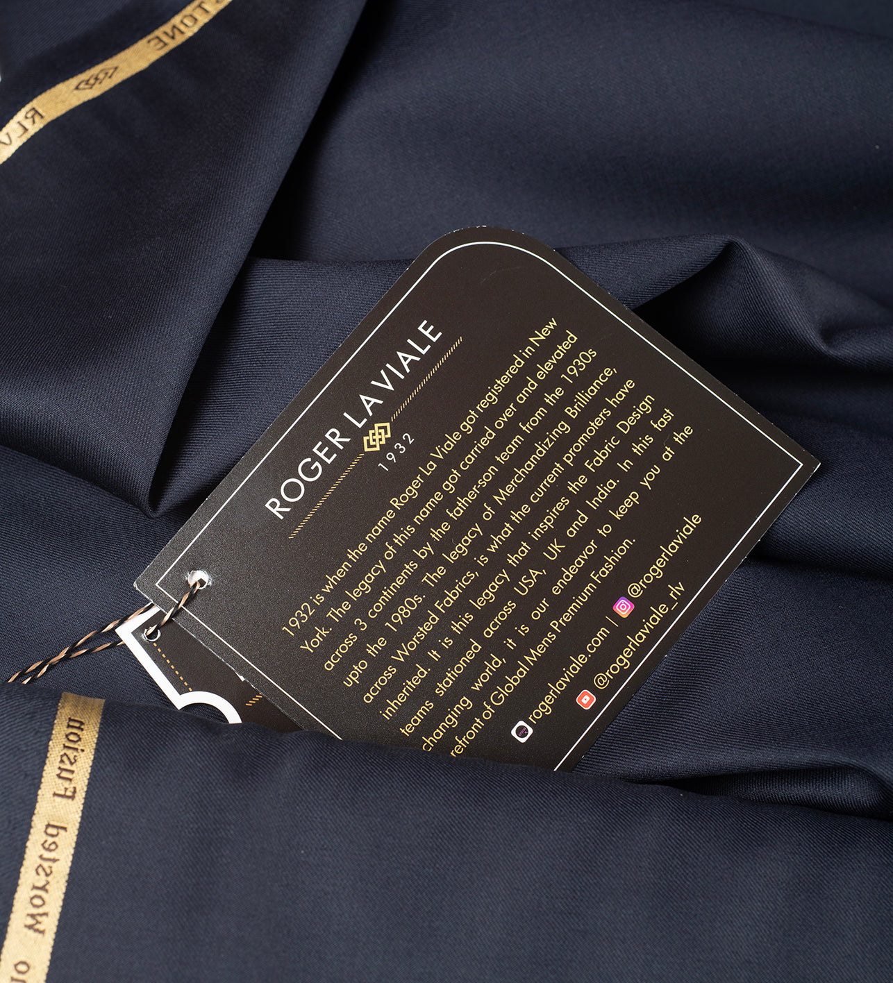 Savile Navy by Roger La Viale  (Unstitched Suiting Fabric)
