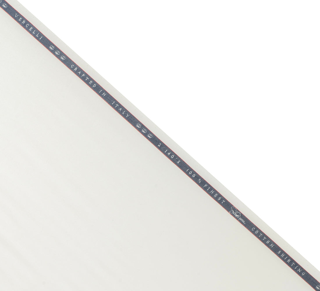 Pearl White 2/140s by Vercelli Italy (Unstitched Shirting Fabric)