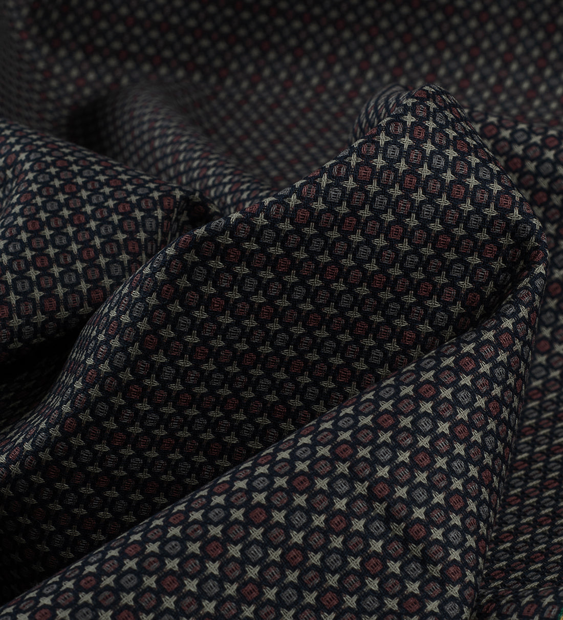 Midnight Micro-Mosaic By Reid & Taylor (Unstitched Shirting Fabric)