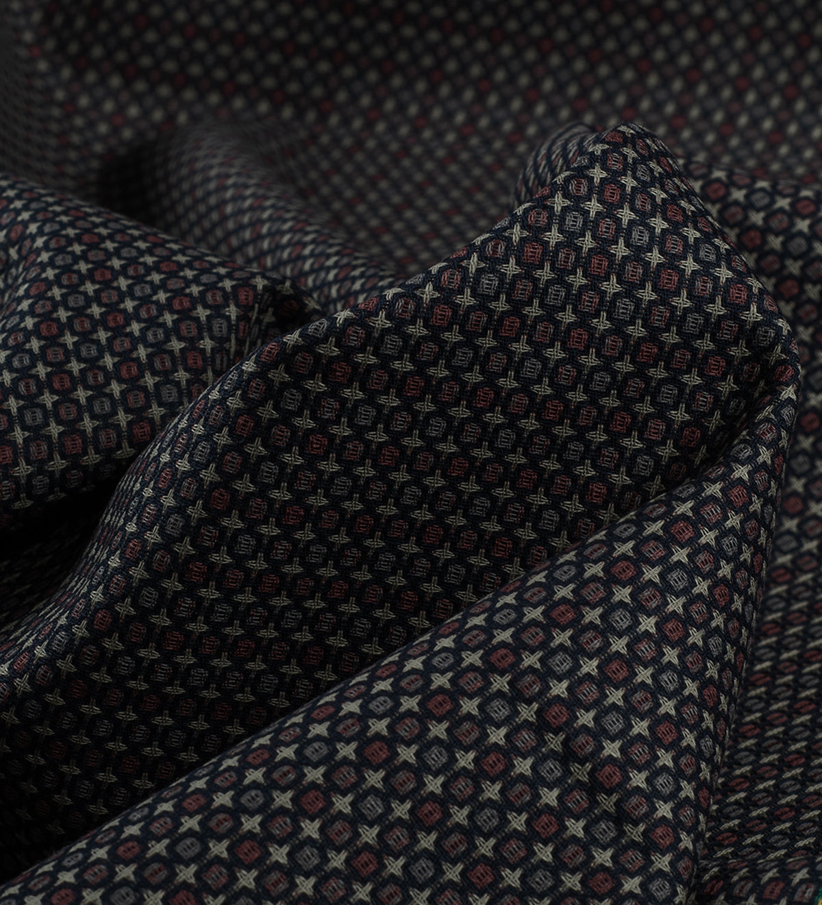 Midnight Micro-Mosaic By Reid & Taylor (Unstitched Shirting Fabric)