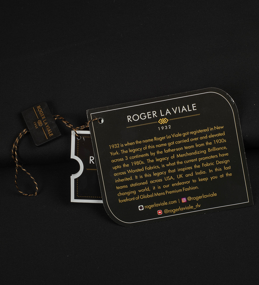 Imperium Black by Roger La Viale (Unstitched Suiting Fabric)