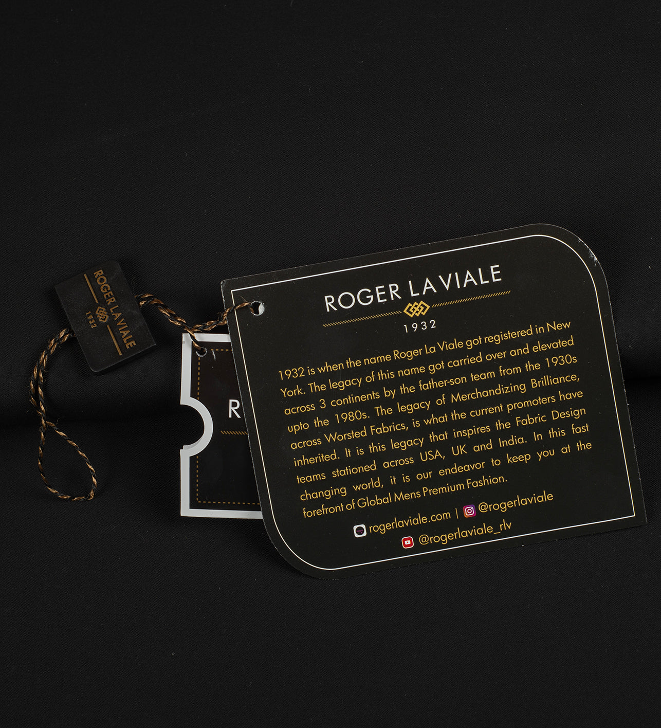 Imperium Black by Roger La Viale (Unstitched Suiting Fabric)