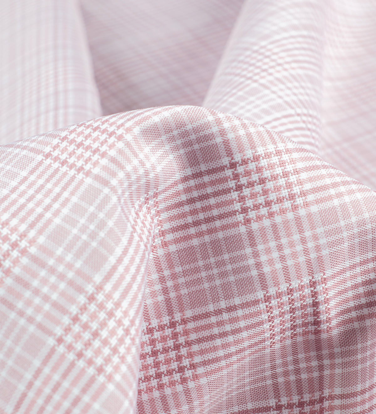 Rosé Whisper Checks By Reid & Taylor (Unstitched Shirting Fabric)