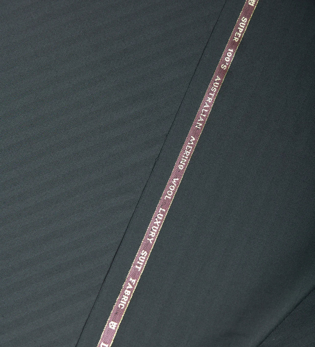 Charcoal Herringbone By Rare Wool (Unstitched Suiting Fabric)