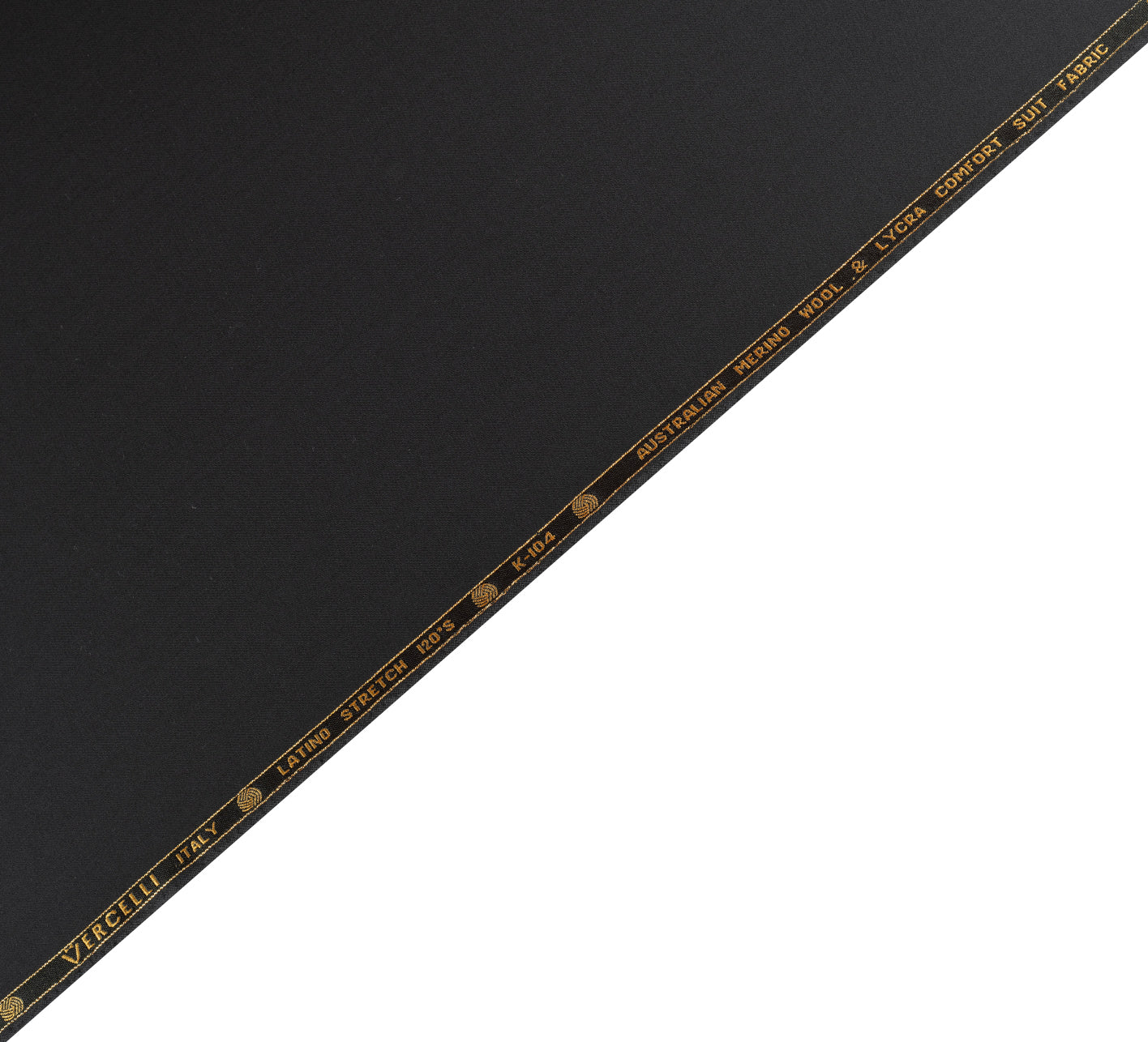 Jet Black by Vercelli Italy (Unstitched Suiting Fabric)