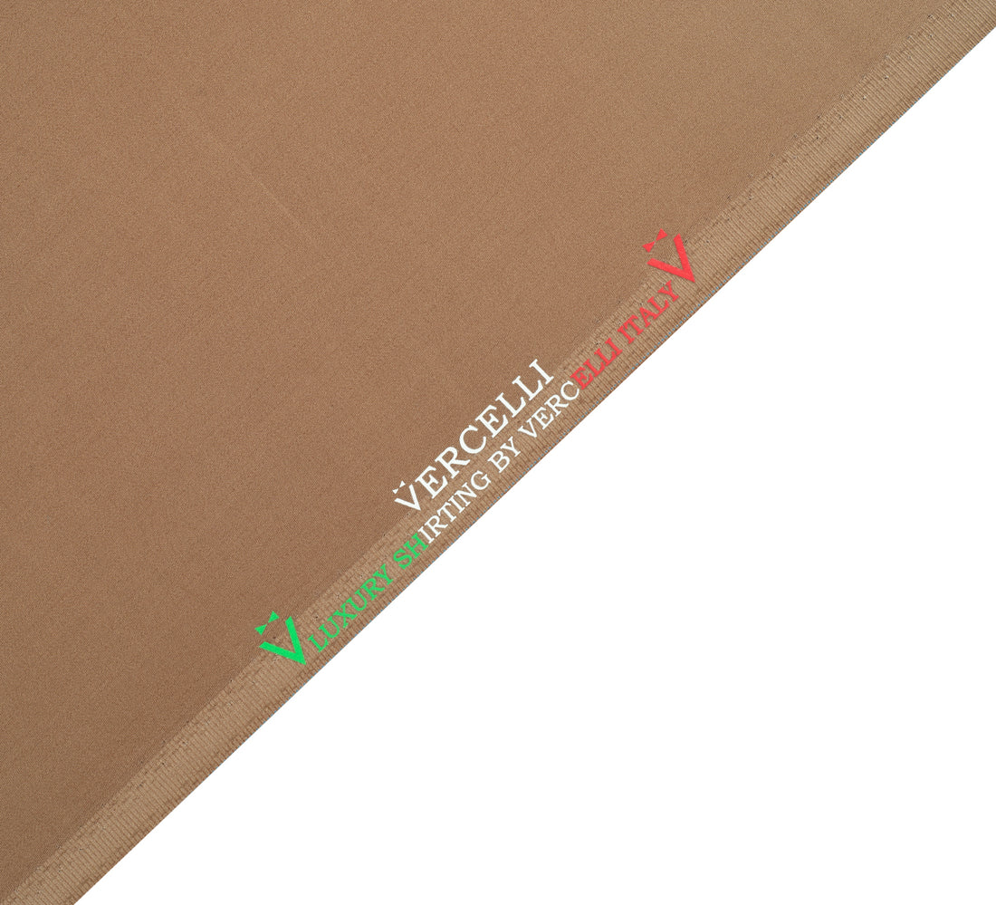 Hazelnut Silk by Vercelli Italy (Unstitched Shirting Fabric)