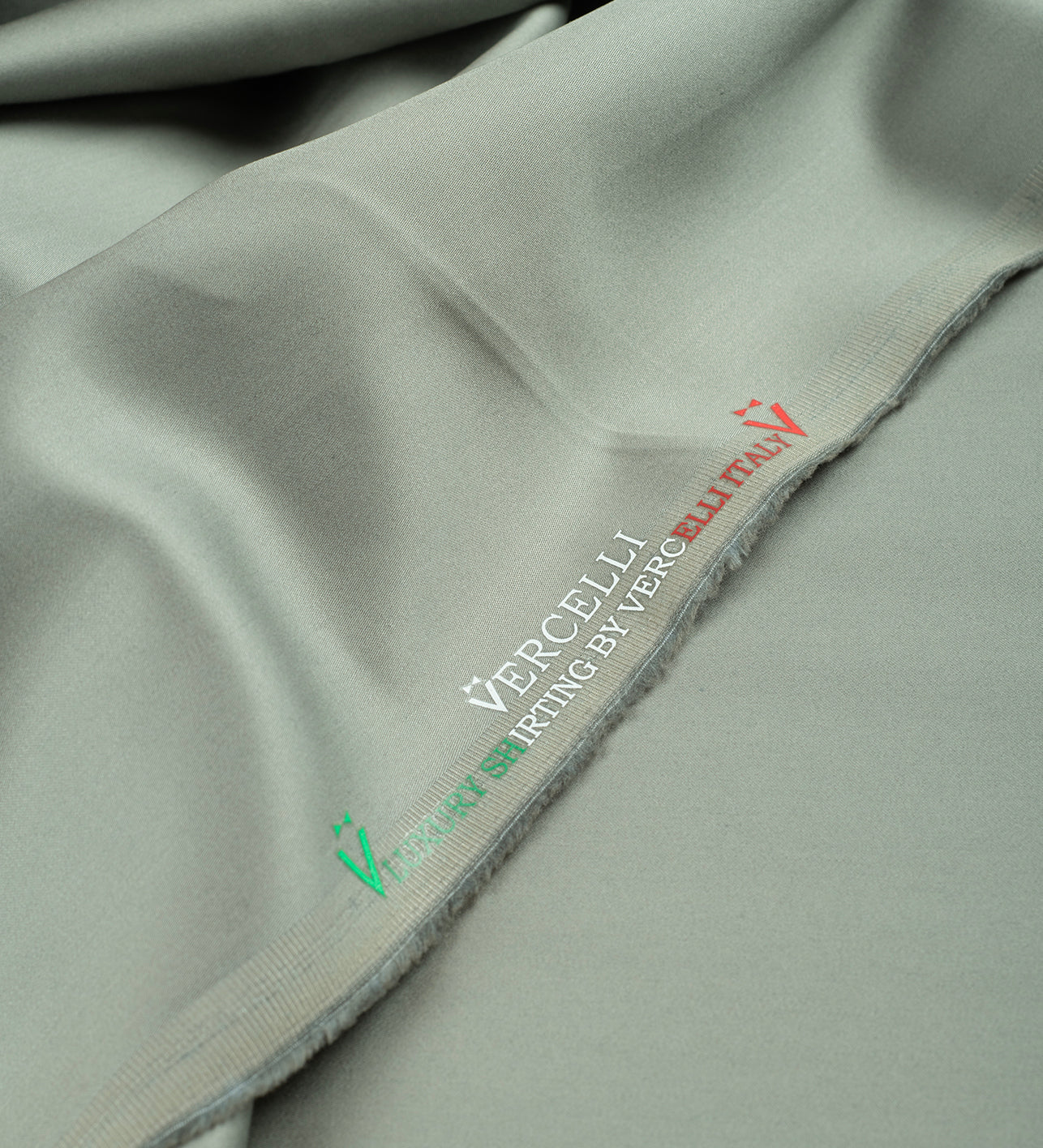 Granite Green by Vercelli Italy (Unstitched Shirting Fabric)