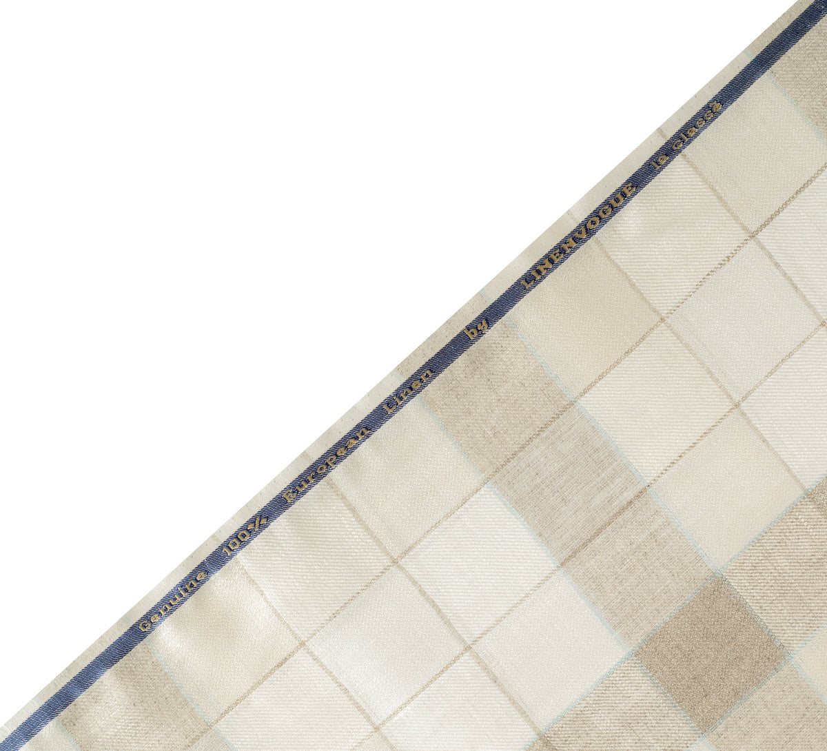 Sandstone Caramel Pinstripes by Linen vogue (Unstitched Shirting and Kurta Fabric)