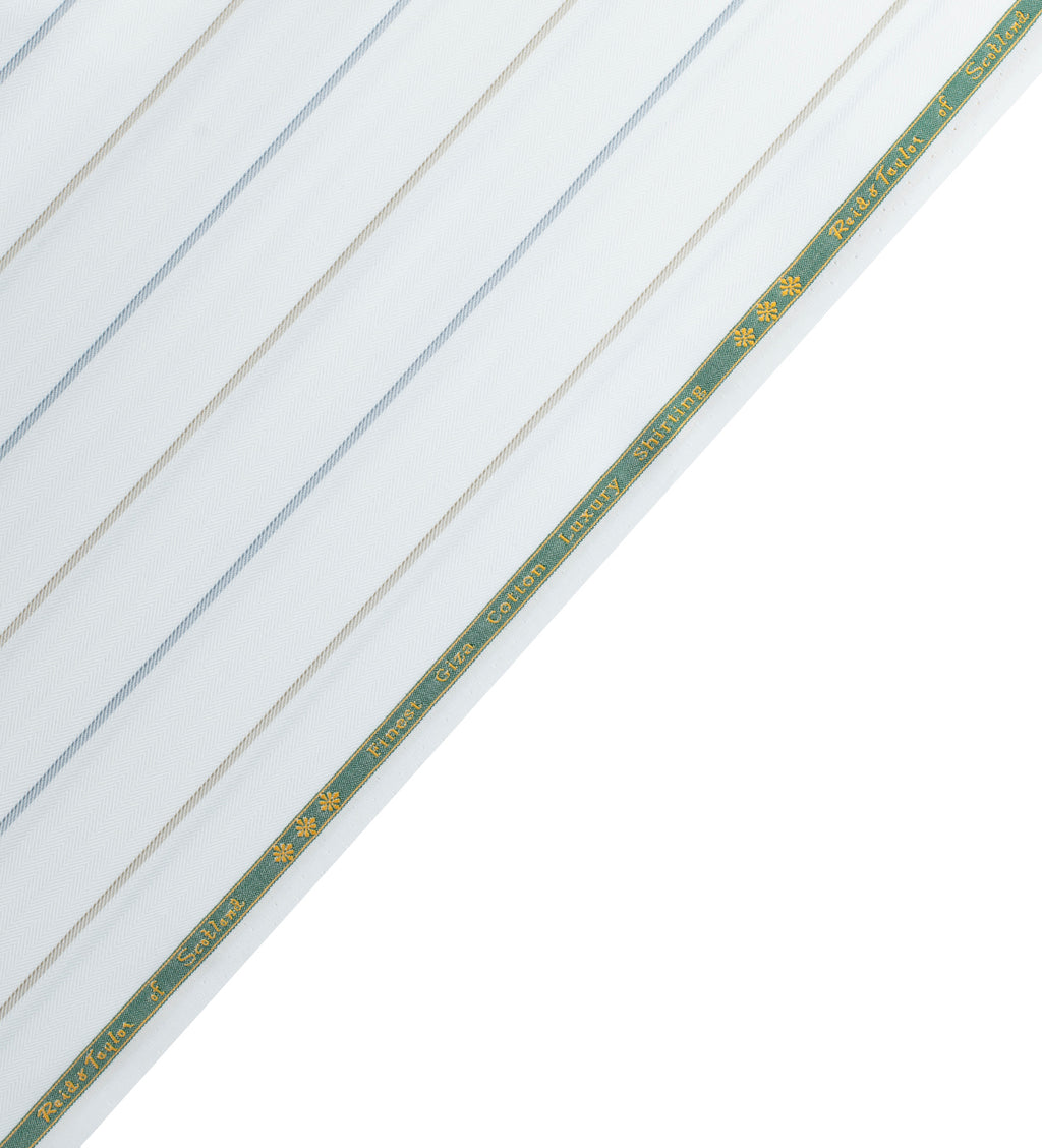 Arctic Stripe Herringbone by Reid & Taylor (Unstitched Shirting Fabric)