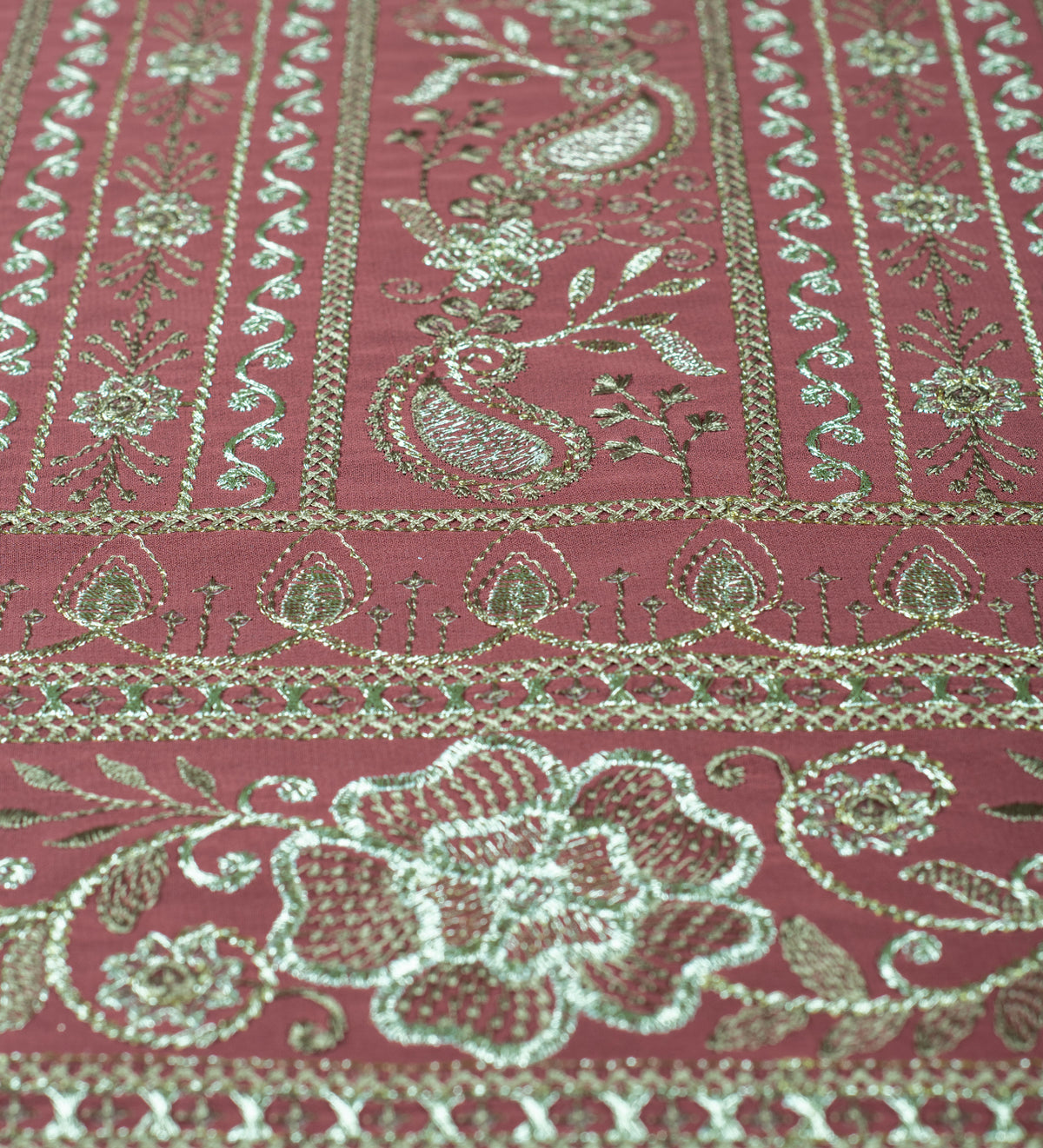 Royal Rose Brocade (Unstitched Ethnic Fabric)
