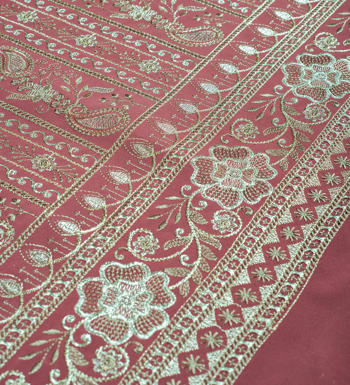 Royal Rose Brocade (Unstitched Ethnic Fabric)