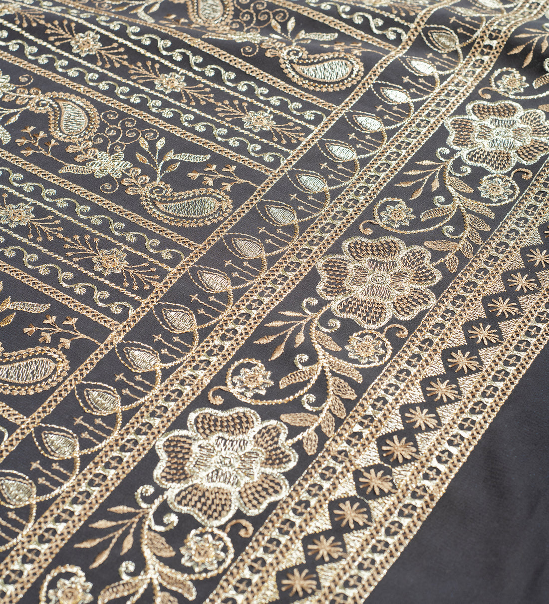 Royal Taupe Elegance (Unstitched Ethnic Fabric)