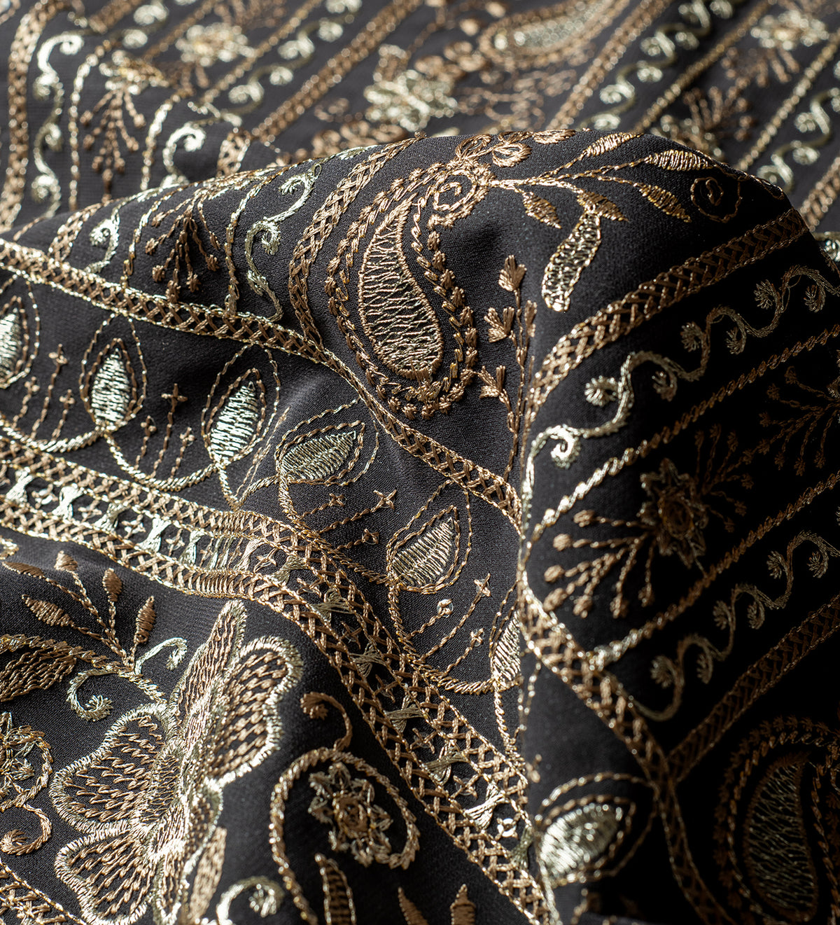 Royal Taupe Elegance (Unstitched Ethnic Fabric)