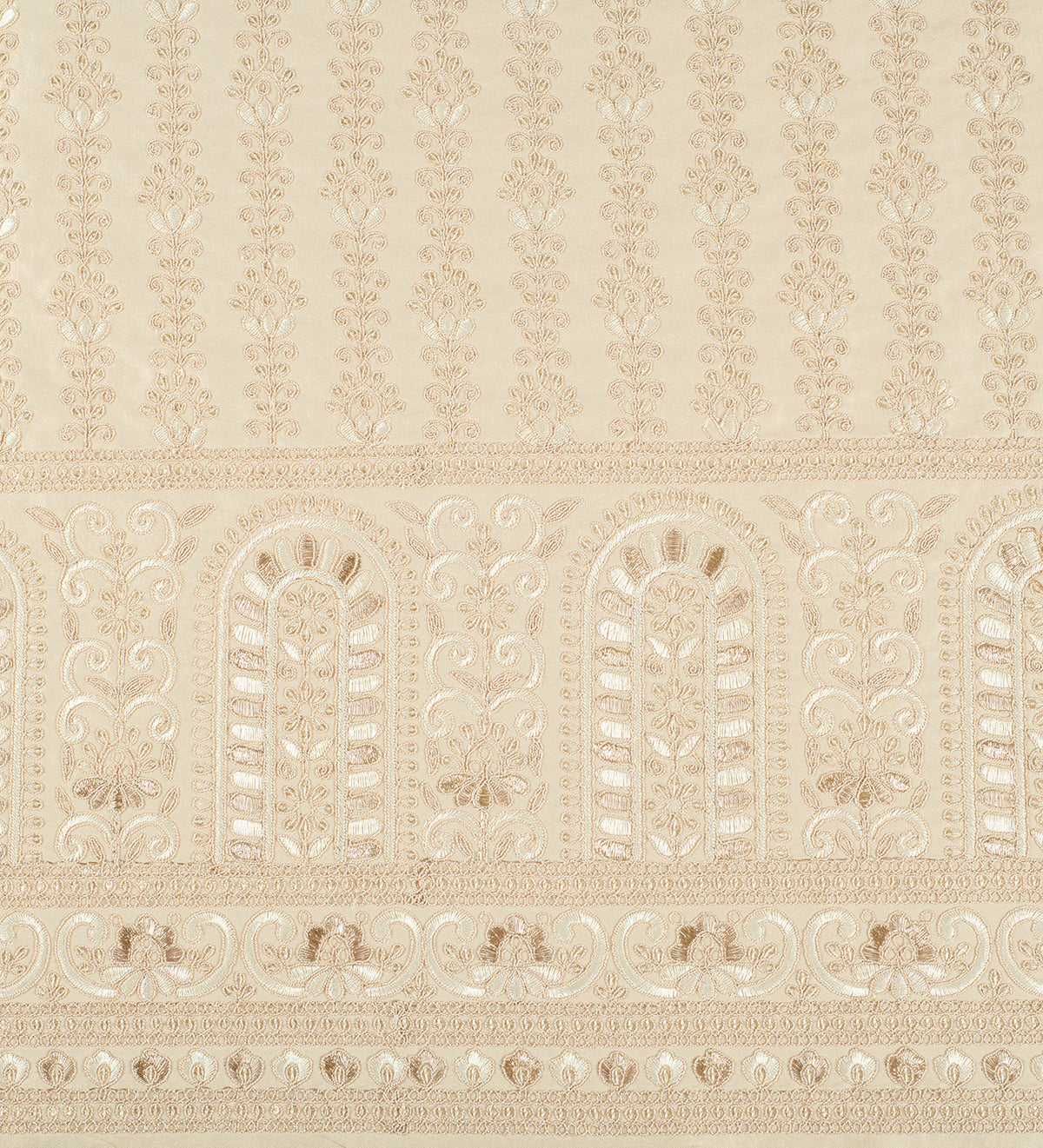 Royal Champagne Zari Embroidery (Unstitched Ethnic Fabric)