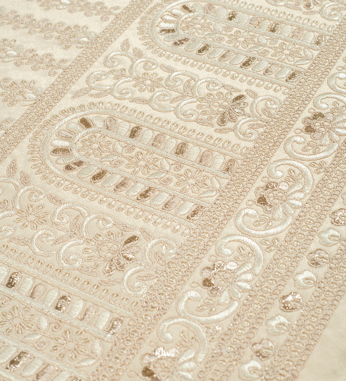 Royal Champagne Zari Embroidery (Unstitched Ethnic Fabric)