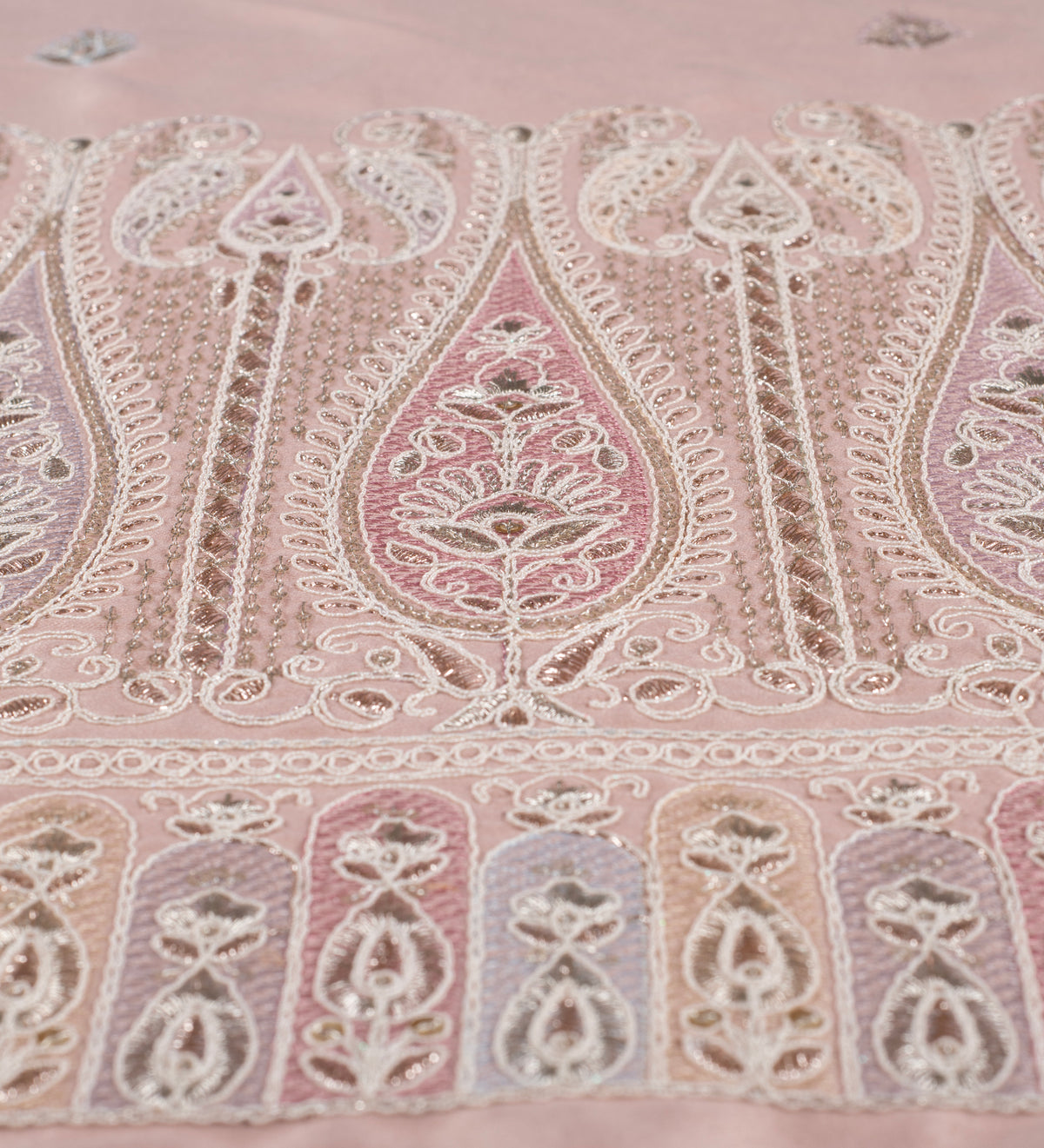 Blush Royale Paisley (Unstitched Ethnic Fabric)