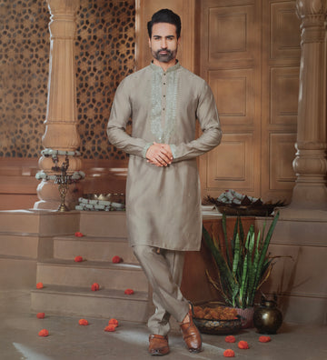 Champagne Zari by B-Posh (Unstitched Ethnic Fabric) (SET)
