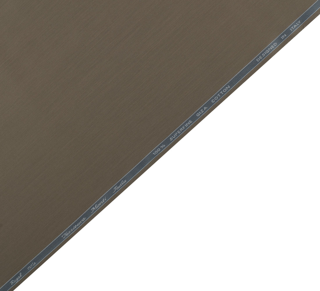 Taupe Brown by Tessitura Monti (Unstitched Shirting Fabric)