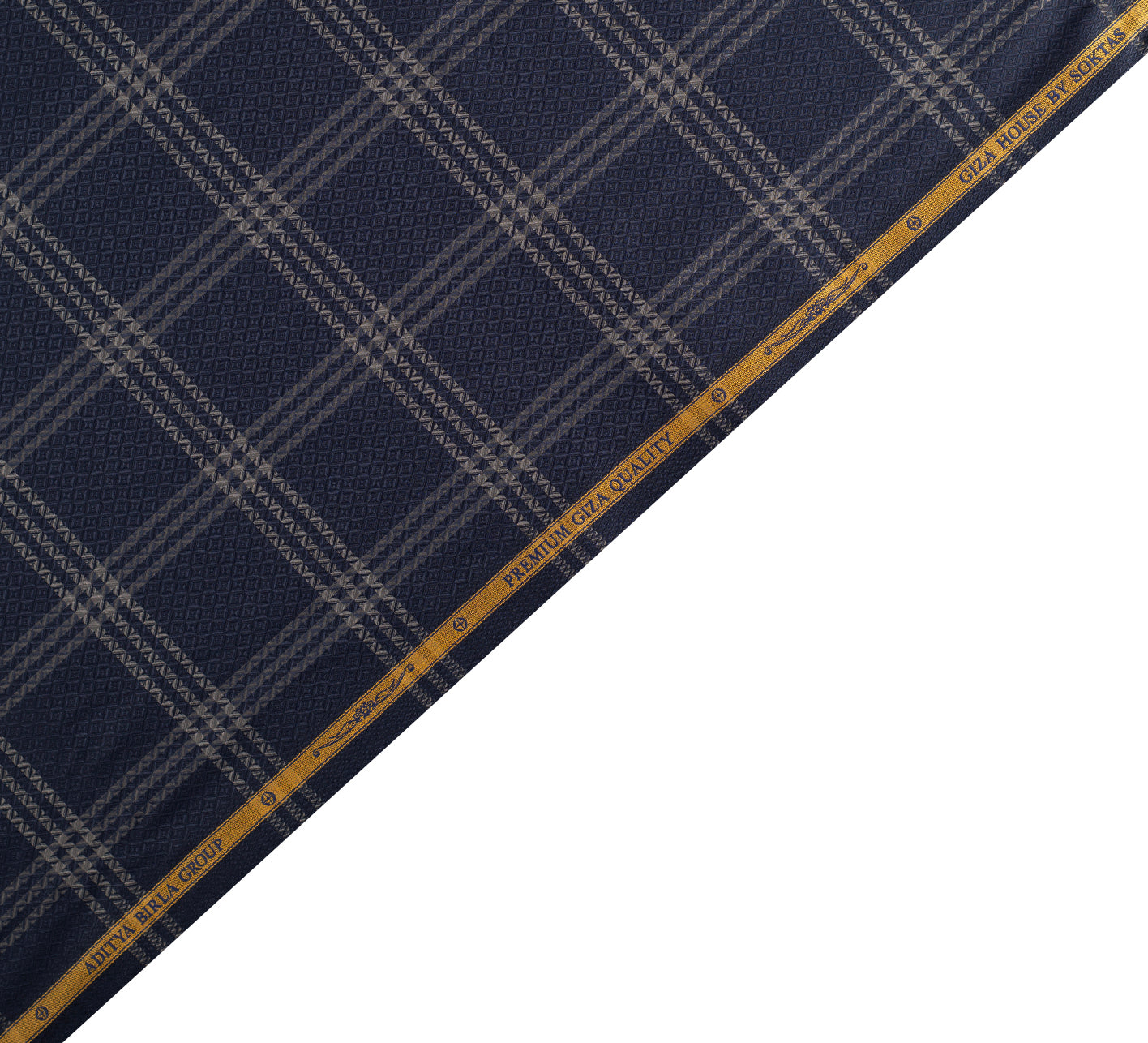 Sterling Navy by Giza House By Soktas (Unstitched Shirting Fabric)