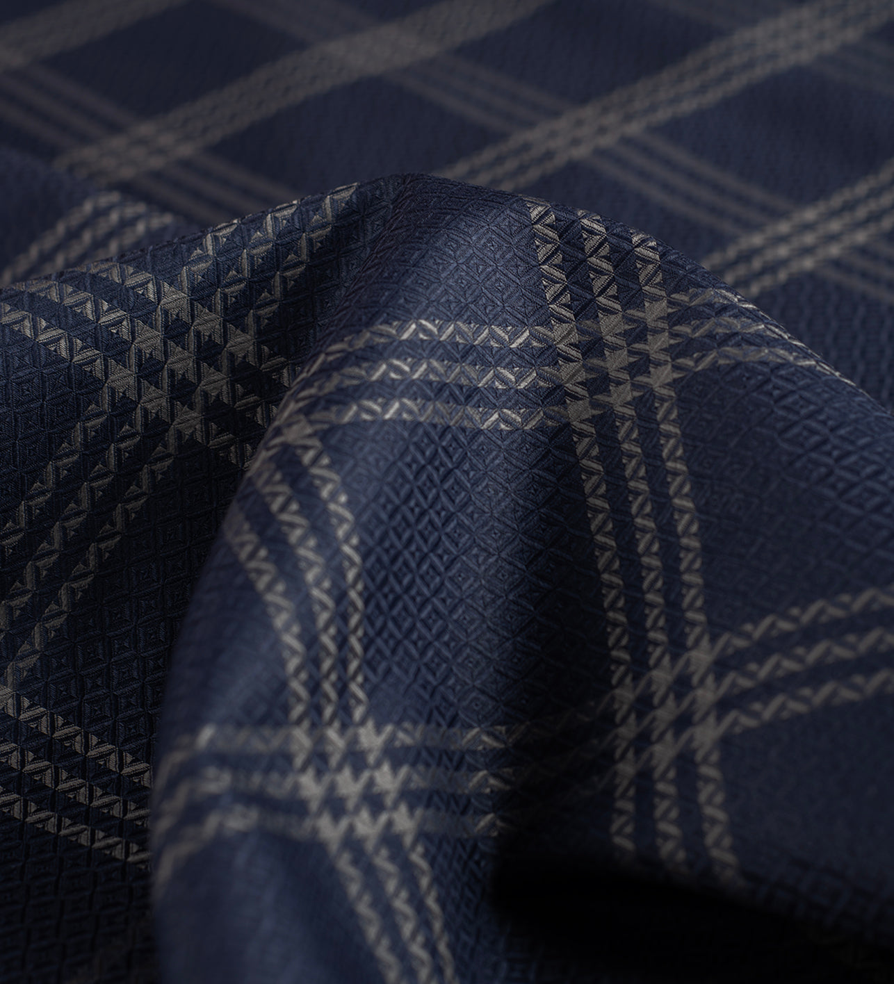 Sterling Navy by Giza House By Soktas (Unstitched Shirting Fabric)